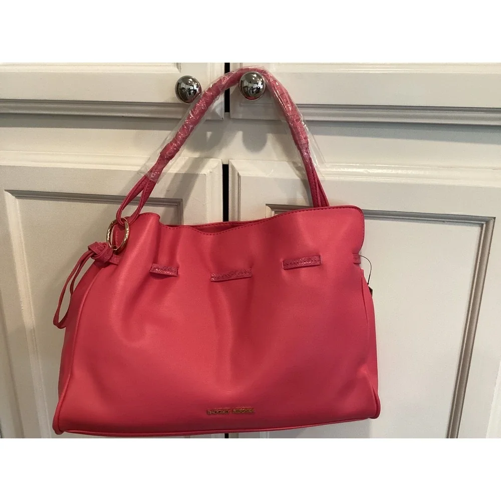 Badgley Mischka Satchel Shoulder Bag Convertible Tote Hot Pink MSRP‎ $149